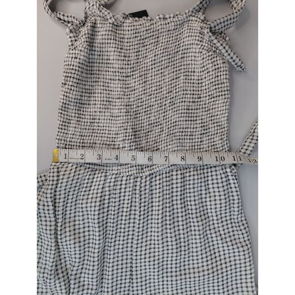 Abercrombie & Fitch Womens XS Gingham Romper Black & White Cotton Blend - Picture 9 of 12